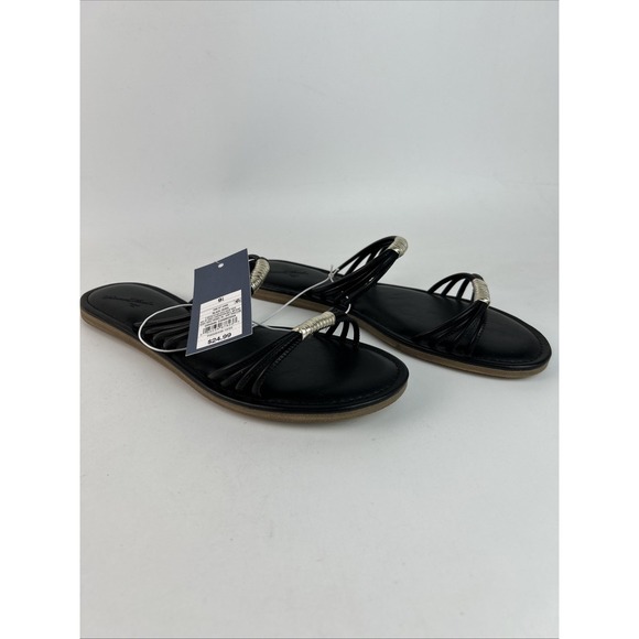 Universal Thread Women's Aura Two Band Slide Sandals Black Size 9.5 - Picture 1 of 6